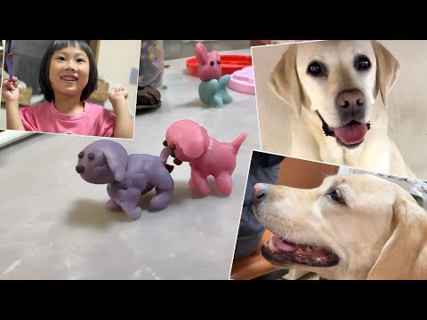 ゴンとサンの粘土制作に夢中になるパパとママであった(途中閲覧注意⚠️サンの内緒の趣味初公開)
