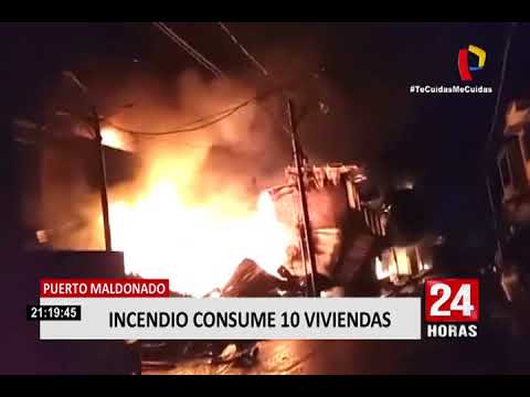 Incendio en Puerto Maldonado afectó diez viviendas