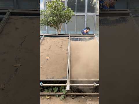 Even loose dust can hardly be removed — it simply drifts onto the next solar panel.#solarenergy