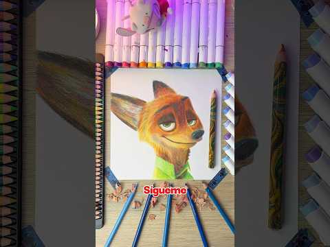 Dibujé a NICK pero con UN LÁPIZ ✏️ #zootopia #dibujos #drawing