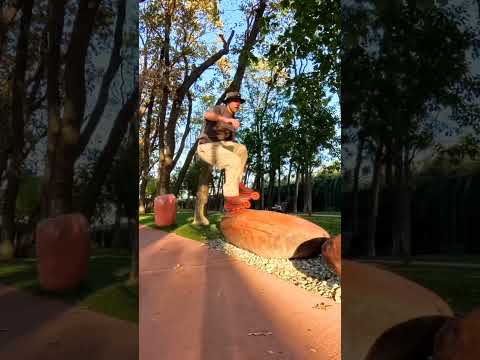 Фристайл на бревнах😂 #skate #freeskate #rollerskating