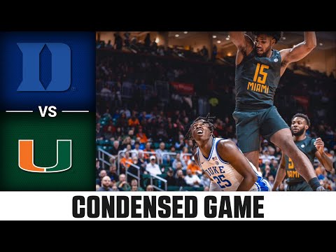 Duke Vs Miami Condensed Game 2023 24 ACC Mens Basketball BVM Sports