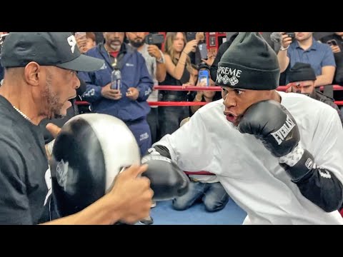 Devin haney smashes pads in brooklyn!! • impressive media workout | dazn boxing