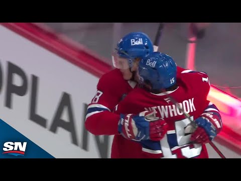 Canadiens Alex Newhook Puts Home Unlikely Rebound Goal