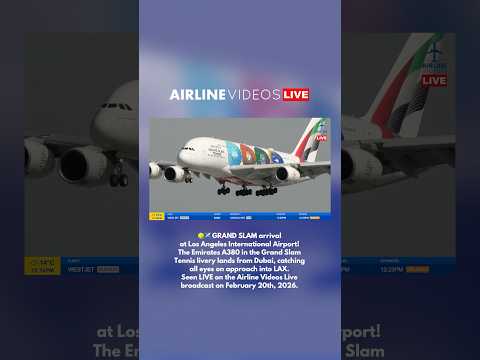 🎾✈️ Emirates A380 Grand Slam Livery Touches Down at LAX!