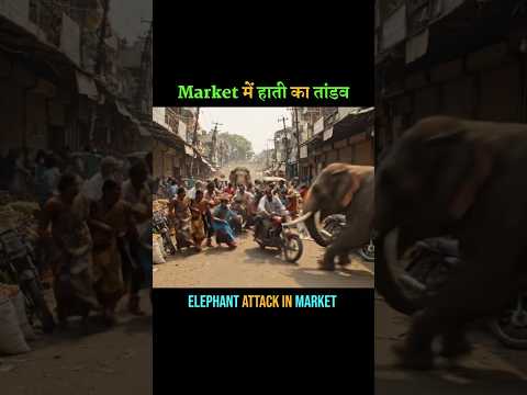 Elephant Goes Wild in Indian Market! 😱 | Real Chaos Caught on Cam #Shorts