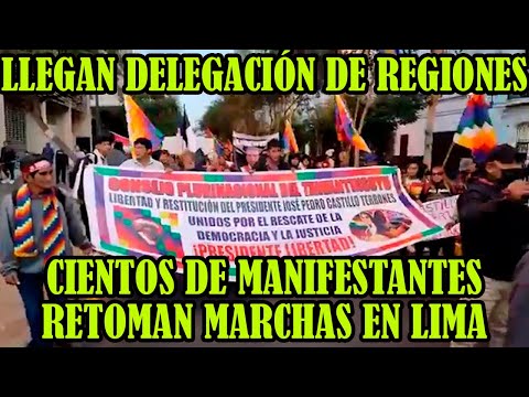 DELEGACIONES DE LAS REGIONES DEL PERÚ YA ESTAN EN LIMA MARCHANDO HOY 17 DE JULIO..