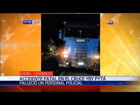 Policía fallece tras fatal accidente en cruce Yby Pyta