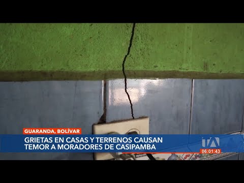 Moradores de Casipamba, en la provincia de Bolívar, preocupados por grietas en viviendas