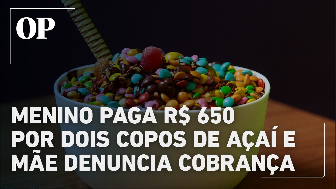 Criança paga R$ 650 em dois copos de açai no ES e família suspeita de má-fé de vendendor