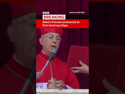 Robert Prevost announced as first American pope. #Pope #Vatican #BBCNews
