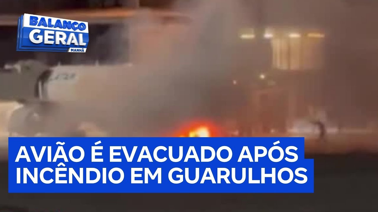 Passageiros deixam avião às pressas em SP após incêndio em veículo de bagagens