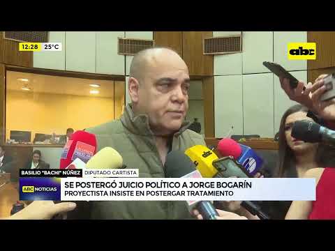 Se postergó juicio político contra Jorge Bogarín