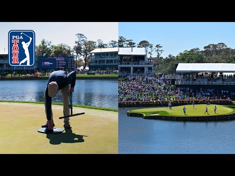 The satisfying cup-cutting process at TPC Sawgrass' 17th hole