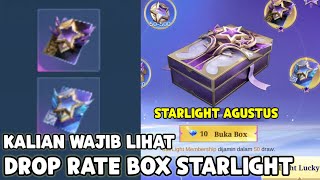 DROP RATE BOX KARTU STARLIGHT ! SUMPAH INI SKIN STARLIGHT PALING CANTI