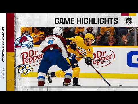 Avalanche @ Predators 1/11/22 | NHL Highlights