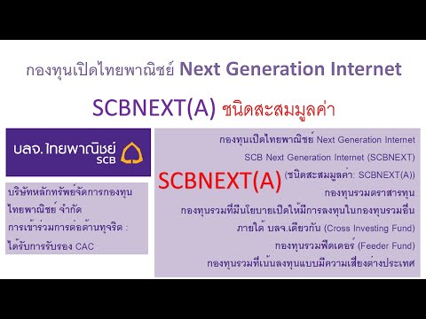 SCBNEXT(A)-กองทุนเปิดไทยพาณิชย SCBNEXT(A)-กองทุนเปิดไทยพาณิชย