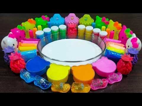Rainbow clay | Mixing random things into store-bought slime | Enjoy slime videos !!!