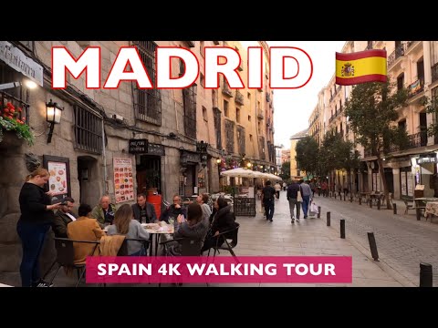 [4K] Madrid Walking Tour / Madrid City Center / Puerta del Sol / Mercado de San Miguel - Spain