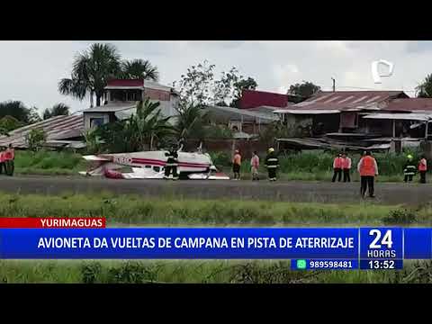 Loreto: avioneta termina volteada tras accidente en aeropuerto de Yurimaguas