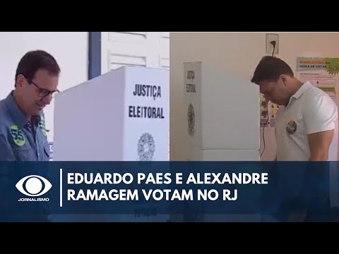 Eduardo Paes e Alexandre Ramagem votam no RJ