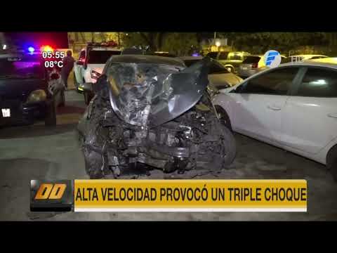 Alta velocidad provocó triple choque en Asunción