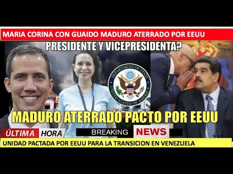 Maduro aterrado Maria Corina con Juan Guaido tiembla Miraflores