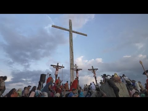 Catholics re-enact Jesus' crucifixion marking Good Friday