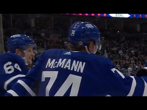 Maple Leafs Bobby McMann Banks Long-Distance Shot Into Empty Net To Complete Hat Trick