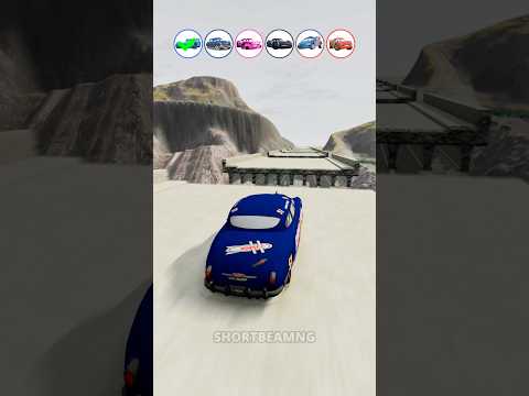 Broken Bridge VS Pixar Cars #beamngdrive