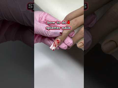 How to do 🩸 splatter nail art #halloweennails #halloweennailart #nailarttutorial