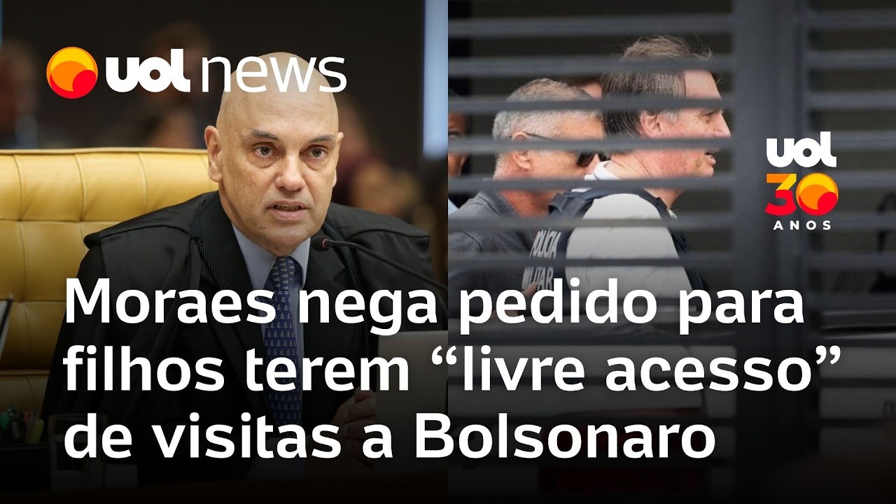 Moraes nega pedido de livre acesso de filhos em prisão domiciliar de Bolsonaro
