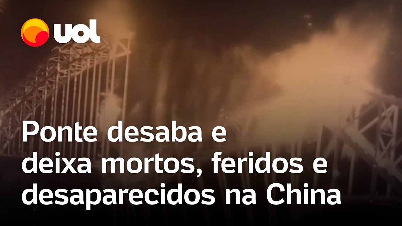 Ponte em construção desaba na China e mata mais de 10 trabalhadores vídeo flagra o momento da queda