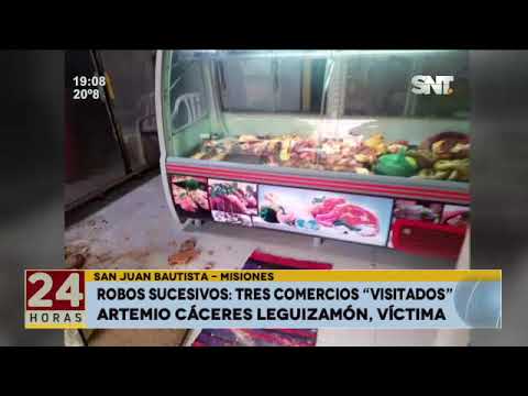 Robos sucesivos: Tres comercios visitados en San Juan Bautista, Misiones