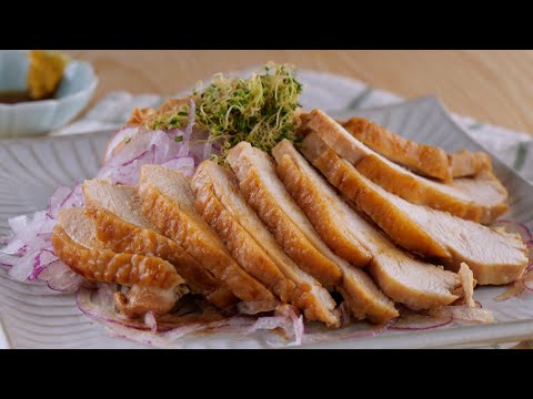 【鶏むねで1品♡やわらか鶏チャーシュー】やだ~これとっても食べやすい♪ Tender Simmered Chicken
