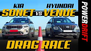 Kia Sonet vs Hyundai Venue | Drag Race | Episode 1 | PowerDrift