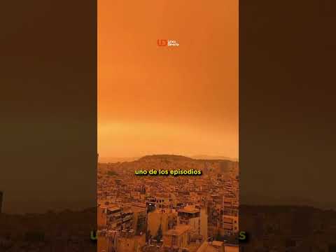 ¡El polvo del Sáhara tiñe de naranja, el cielo del sur de Grecia!
