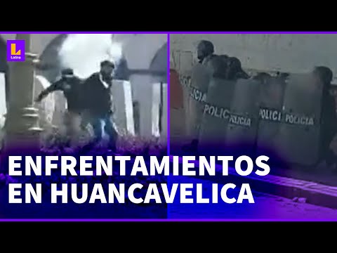 Protestas en Perú: Primer enfrentamiento entre policías y manifestantes se registró en Huancavelica