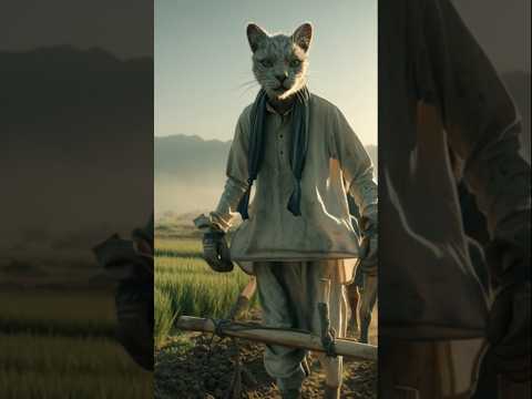 Farmer cat shots #cute #ai #shots #youtubeshorts #animals #viral
