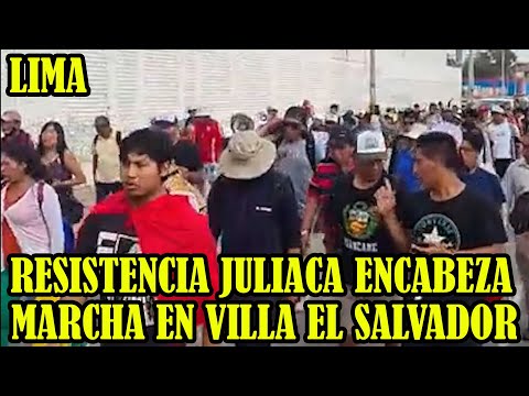 MILES SE MOVILIZAN EN DISTRITO DE VILLA EL SALVADOR EN LA CAPITAL PERUANA..