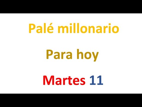 PALÉ MILLONARIO para hoy Martes 11 de FEBRERO, EL CAMPEÓN DE LOS NÚMEROS