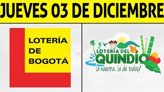 Resultados Lotería de BOGOTÁ y QUINDÍO Jueves 3 de Diciembre 2020 | PREMIO MAYOR ????????????