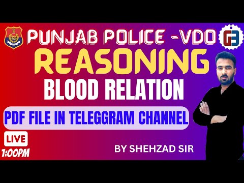 PUNJAB POLICE AND VDO ||BLOOD RELATION||PART-2|| MIXED QUESTION||GILLZ MENTOR