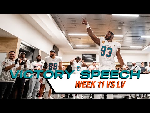 Listen in on the VICTORY SPEECH from Mike McDaniel and Calais Campbell l Miami Dolphins