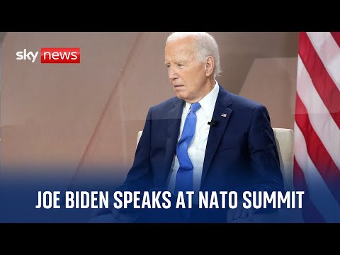 US President Joe Biden holds a news conference at the NATO summit