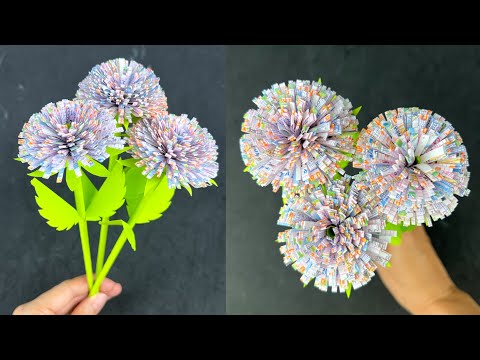 ดอกไม้จากกระดาษลอตเตอรี่.DIY