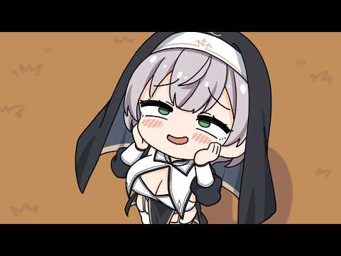 【手描き】ラプちゃんにランドセルをプレゼントし興奮する団長【白銀ノエル/ラプラス・ダークネス/ホロライブ/切り抜き漫画】
