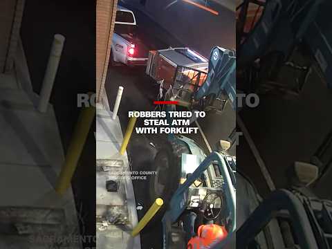 Thieves use forklift in ATM robbery. See how it went wrong #cnn #news