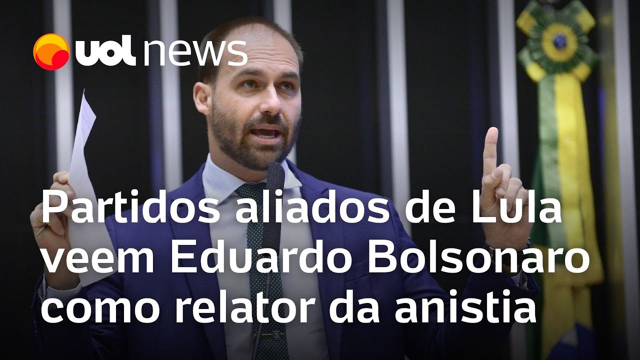 Líderes de partidos aliados de Lula veem Eduardo Bolsonaro como relator do projeto da anistia