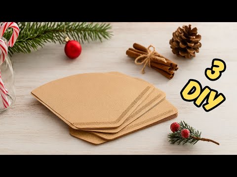 You Can Make It in 5 Minutes 🤩 3 Easy Christmas Crafts from Coffee Filters 🎄 Handmade DIY Ideas